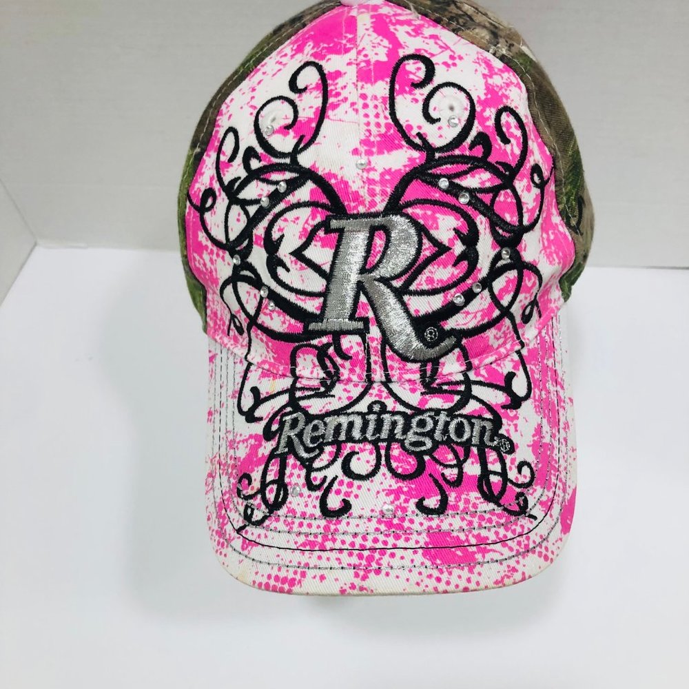 Remington Bling Bling Camo Baseball Cap Women's Metallic‎ Embroider Rhinestones